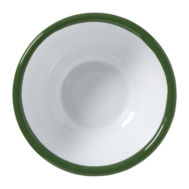 Schaaltje emaille - roze/groen - ø12x4 cm