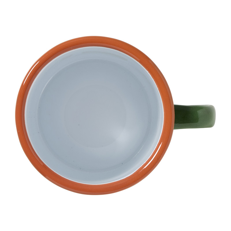 Mok emaille - groen/oranje - 350 ml
