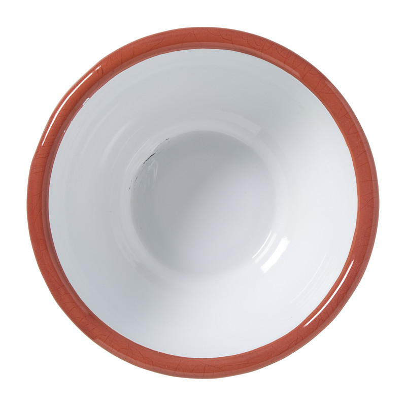 Schaaltje emaille - groen/oranje - ø12x4 cm