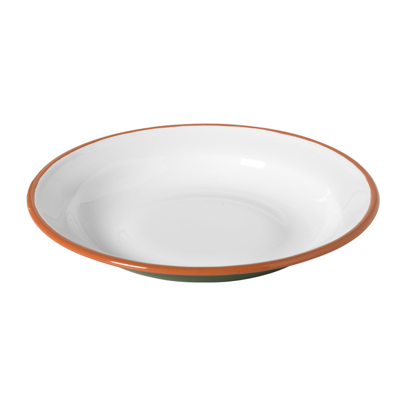 Dinerbord - groen/oranje - ø24x3 cm