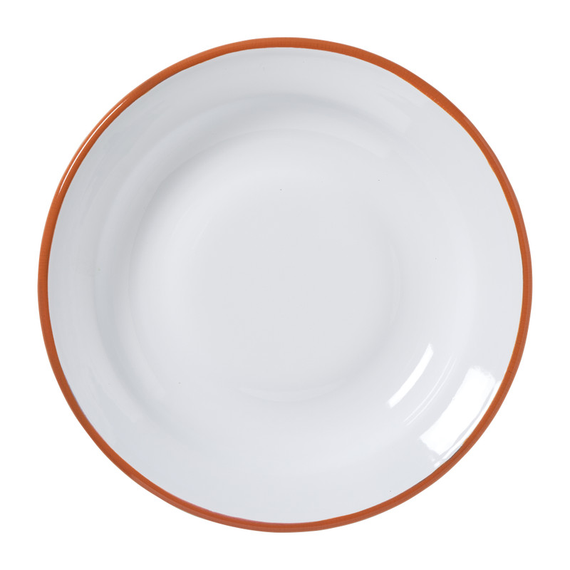 Dinerbord - groen/oranje - ø24x3 cm