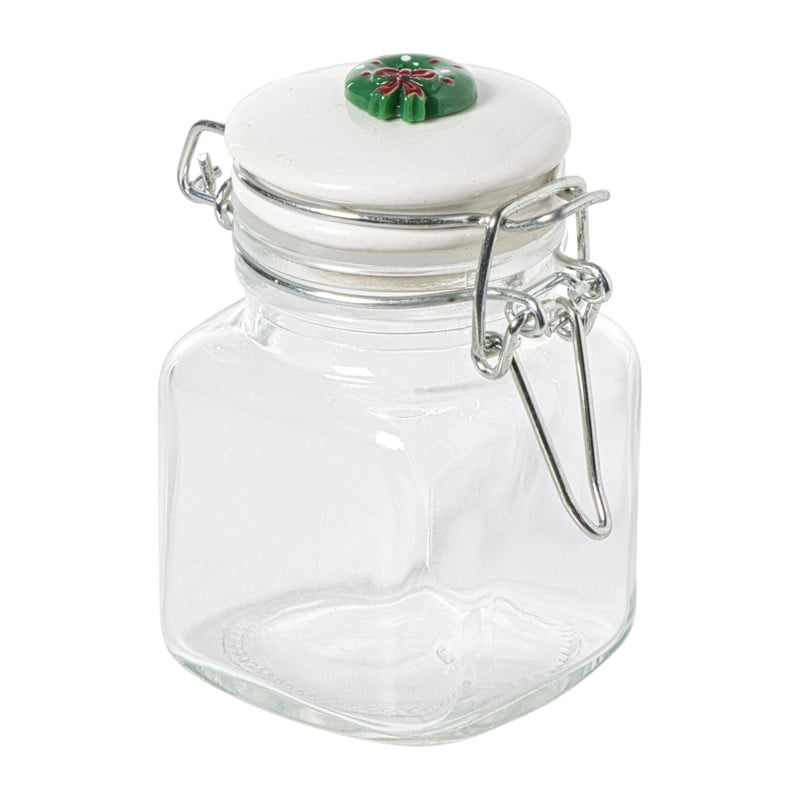 Mini weckpot kerst - transparant - 90 ml - diverse varianten
