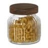 Voorraadpot ribbel met acacia deksel - ø11x12 cm