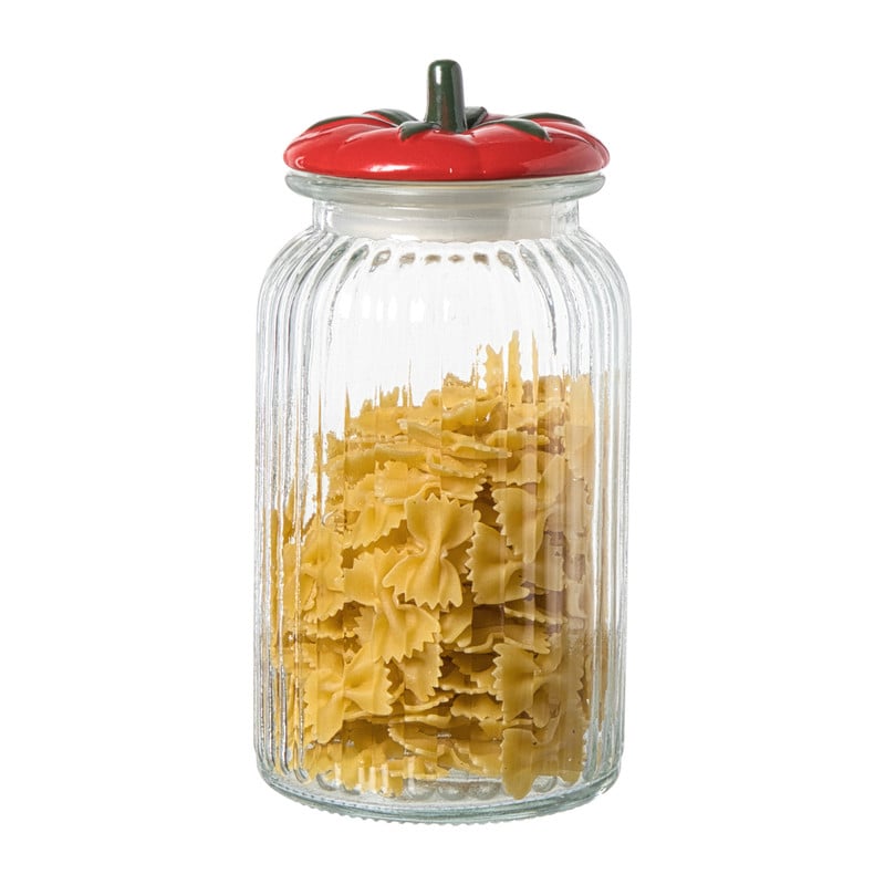 Voorraadpot tomaat - transparant/rood - 1.2 liter