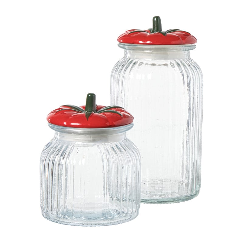 Voorraadpot tomaat - transparant/rood - 1.2 liter