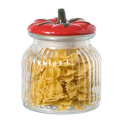 Voorraadpot tomaat - transparant/rood - 900 ml