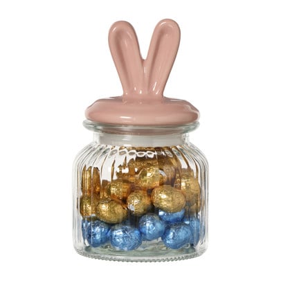 Voorraadpot met oortjes - roze - 650 ml