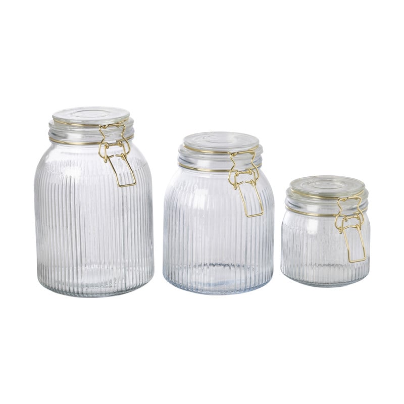 Weckpot ribbel met gouden deksel - 500 ml