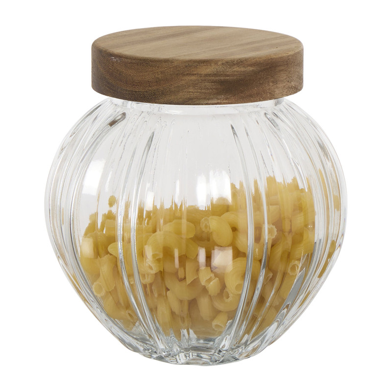 Pot geschulpt acaciahout klein - bruin - 1000 ml