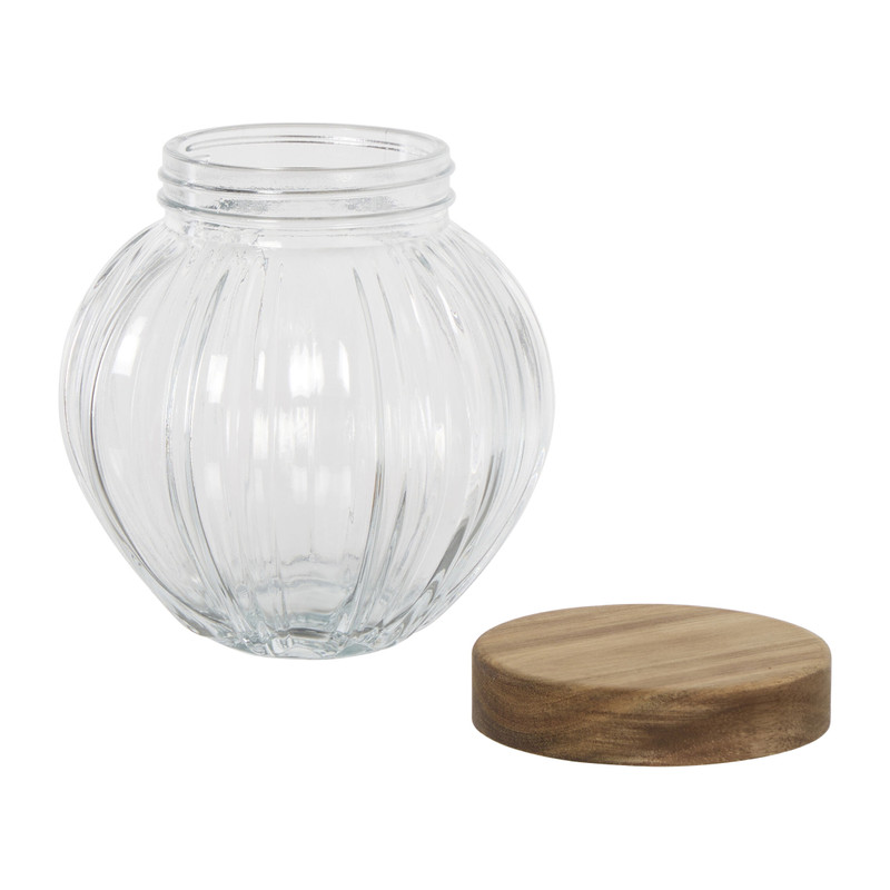 Pot geschulpt acaciahout klein - bruin - 1000 ml