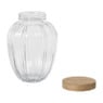 Pot geschulpt acaciahout groot - bruin - 1800 ml