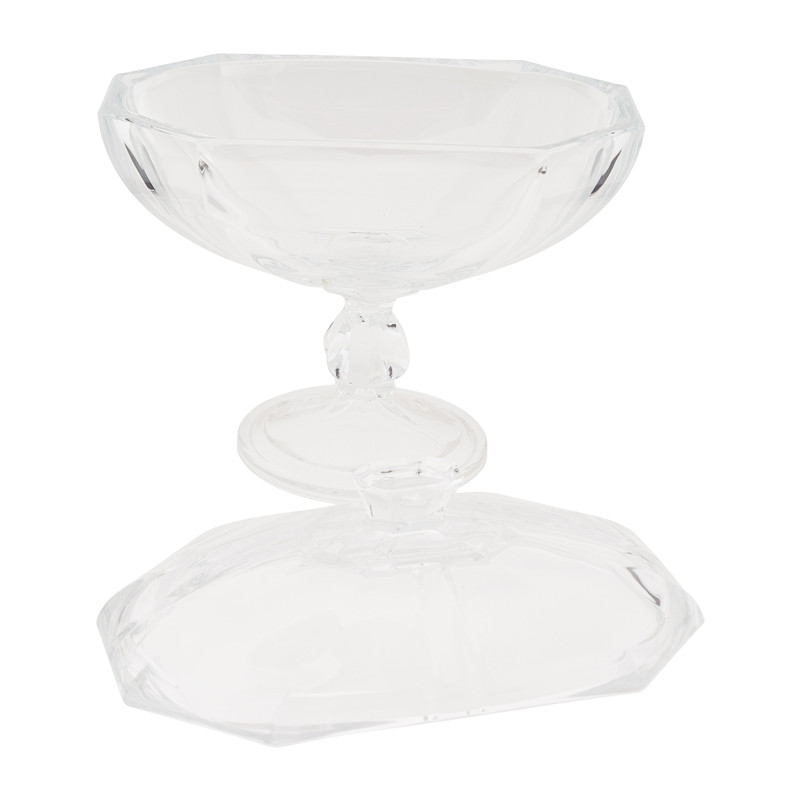 Schaal op voet - kristalglas - 25x15x25 cm