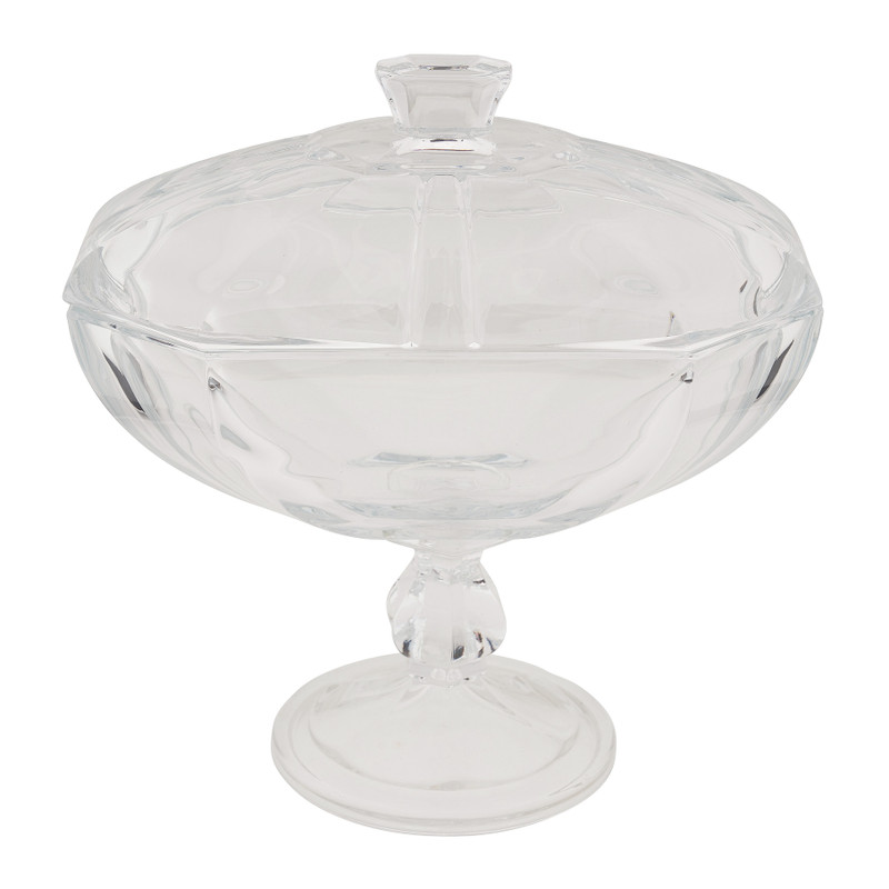 Schaal op voet - kristalglas - 25x15x25 cm
