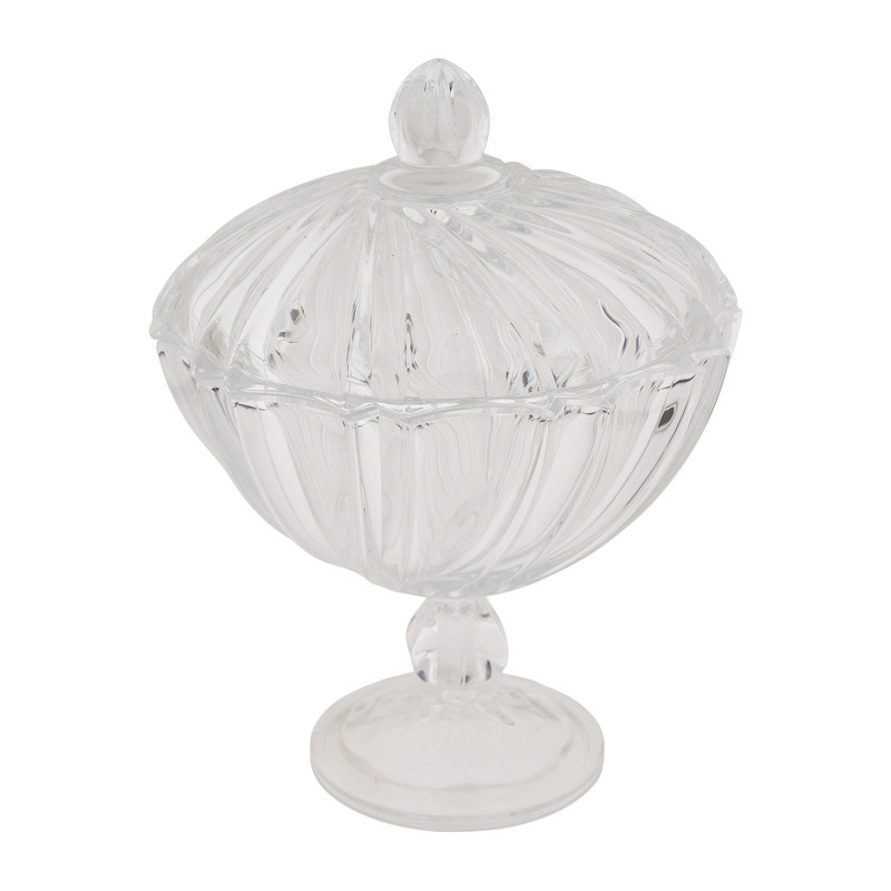 Schaal op voet - kristalglas - ø19x25 cm