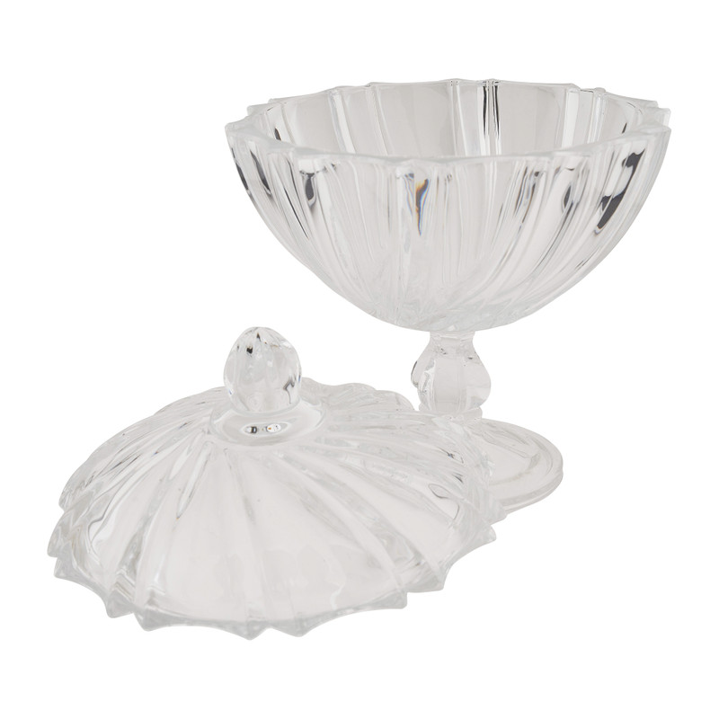 Schaal op voet - kristalglas - ø19x25 cm