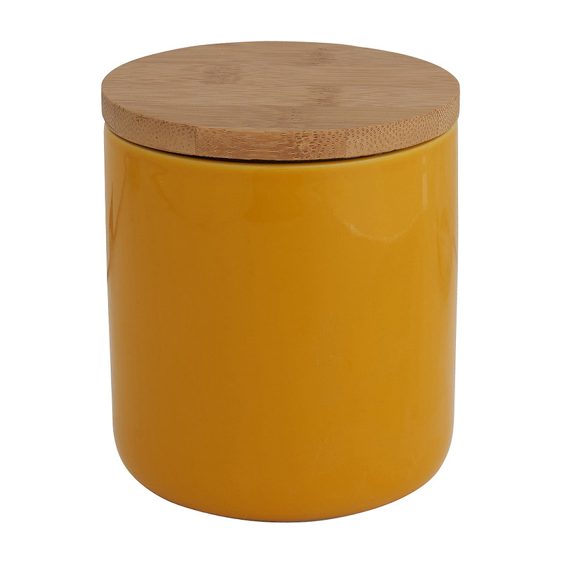 Voorraadpot bamboe - geel - 600 ml 