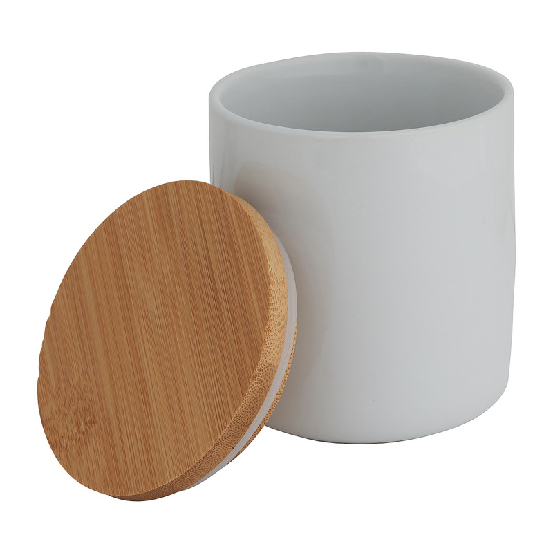 Voorraadpot bamboe - wit - 600 ml 
