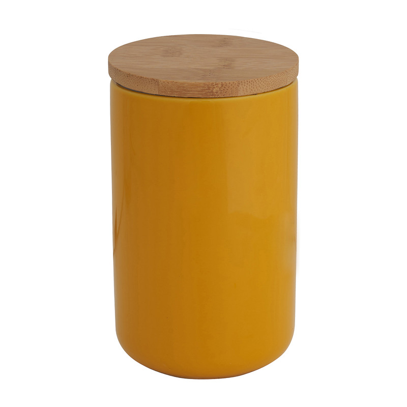 Voorraadpot bamboe - geel - 900 ml 