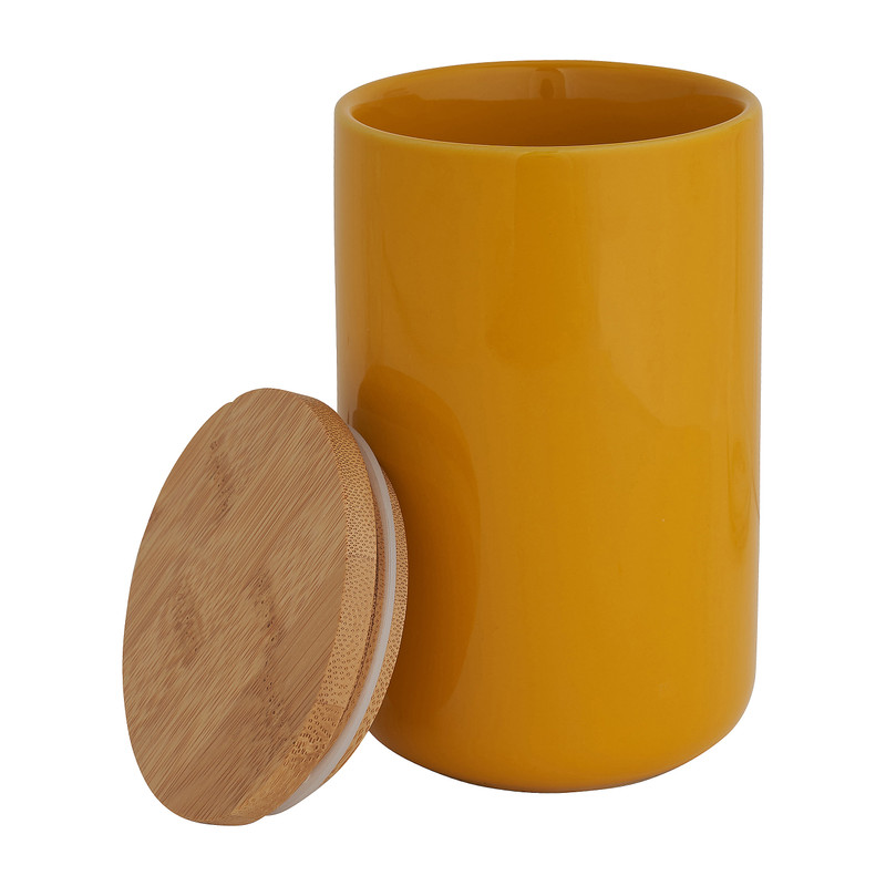 Voorraadpot bamboe - geel - 900 ml 