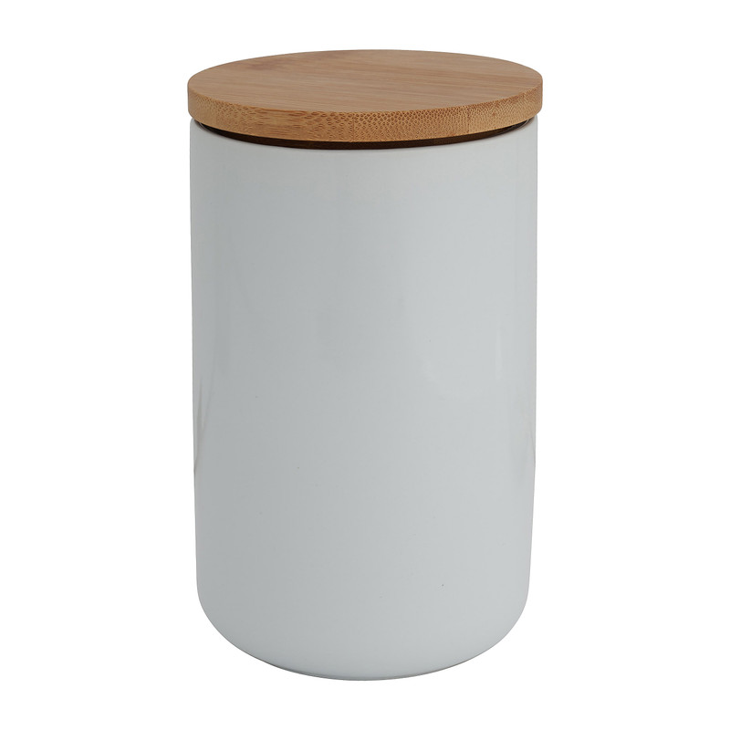 Voorraadpot bamboe - wit - 900 ml 