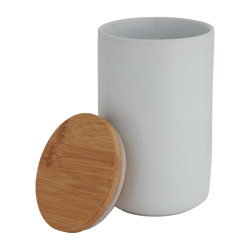Voorraadpot bamboe - wit - 900 ml 