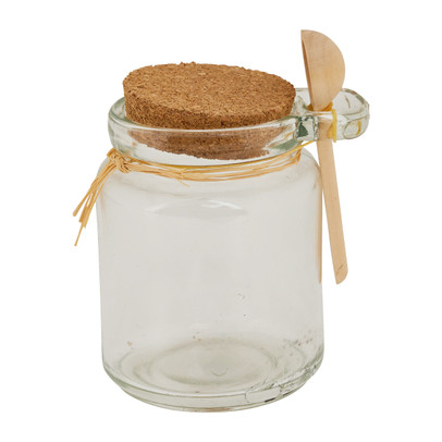Voorraadpot - kurk en lepeltje - 200 ml