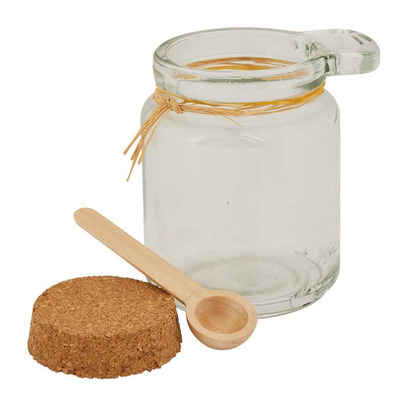 Voorraadpot - kurk en lepeltje - 200 ml