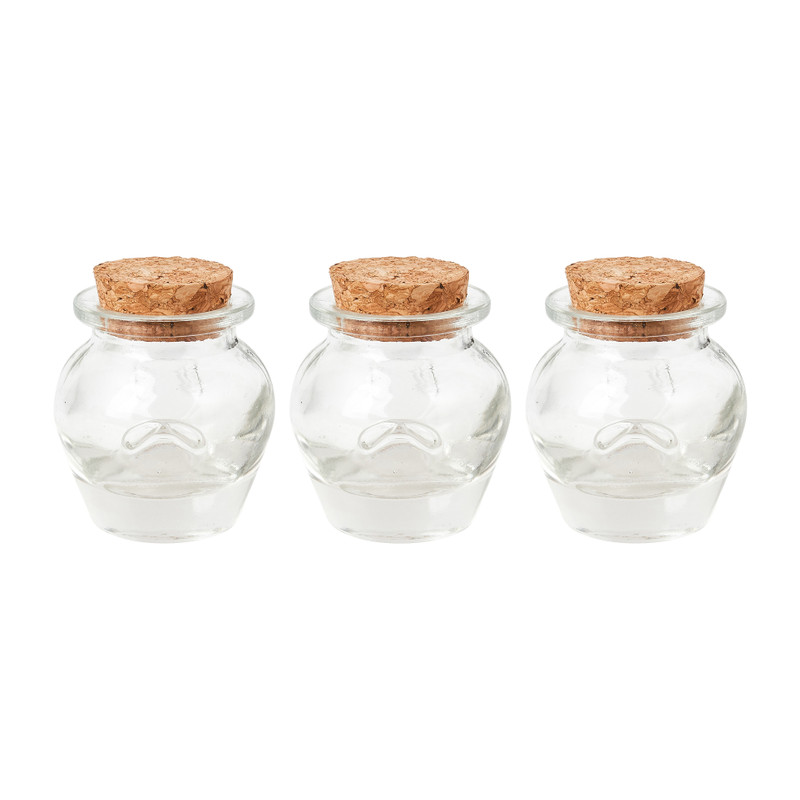 Mini voorraadpotje met kurk - set van 3 - 5 ml