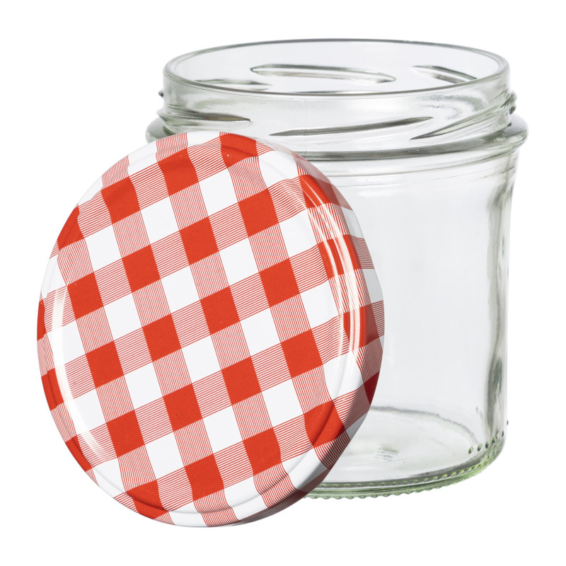 Weckpot rood witte deksel - 340 ml