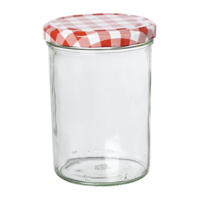 Weckpot rood witte deksel - 435 ml