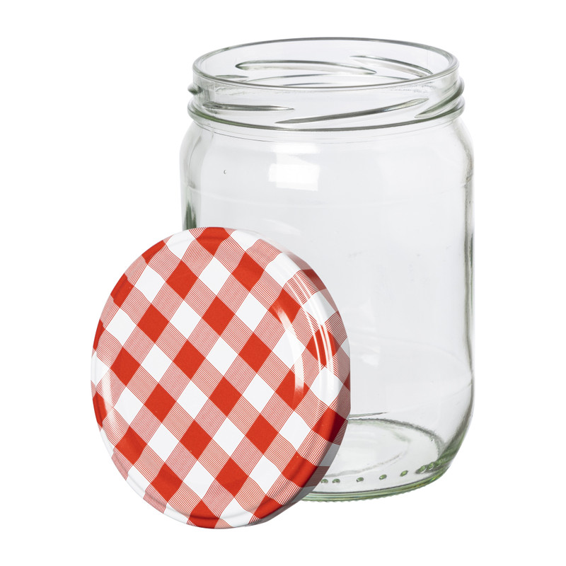 Weckpot rood witte deksel - 580 ml