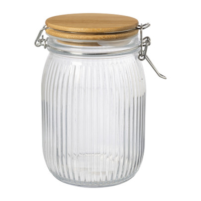 Weckpot met bamboe deksel - 1 liter