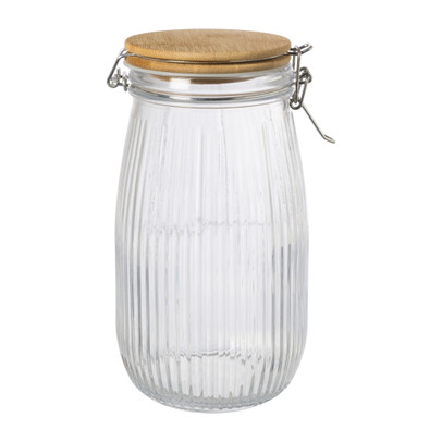 Weckpot met bamboe deksel - 1.5 liter