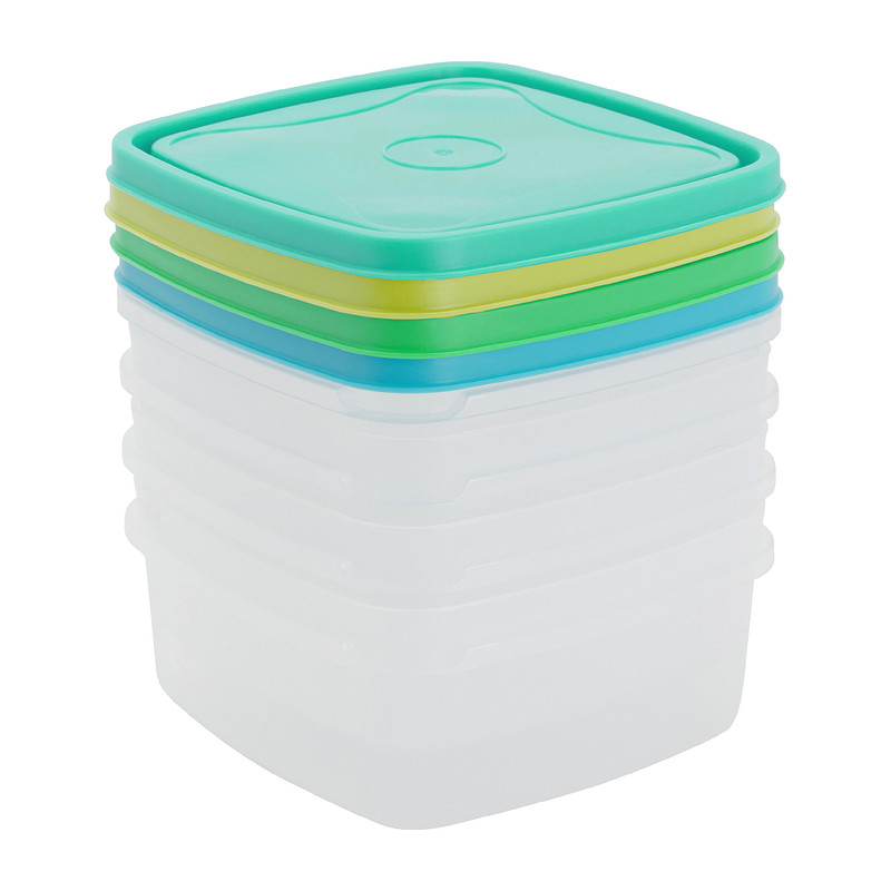 Voorraadoos van plastic - 1 L - 4 stuks