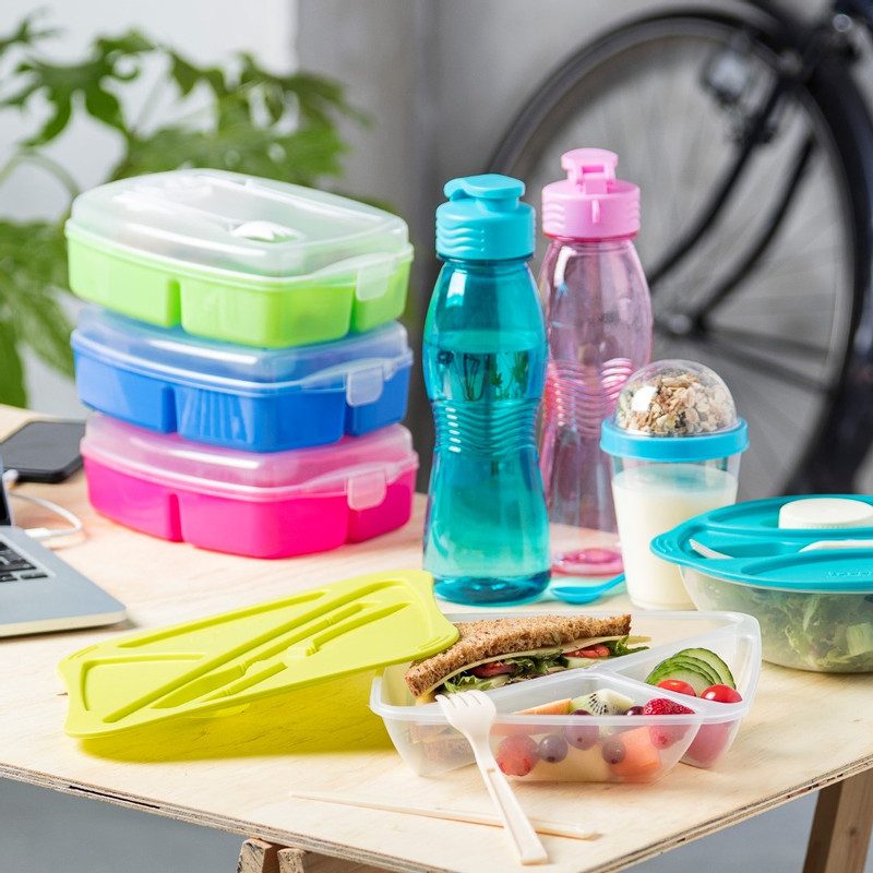 Lunchbox - 3-vaks - aqua