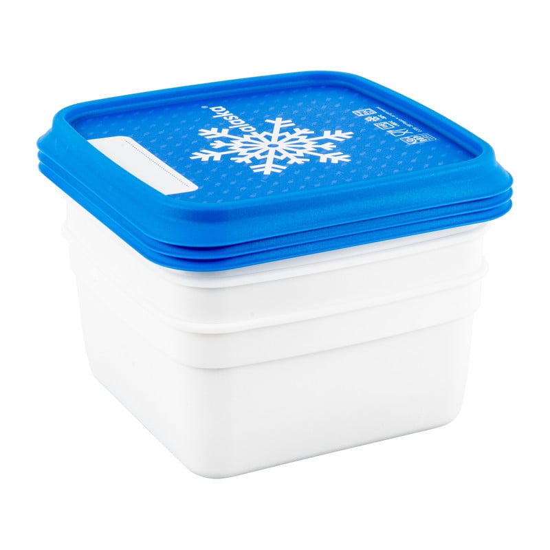 Diepvriesdoosjes M - wit/blauw - set van 3 