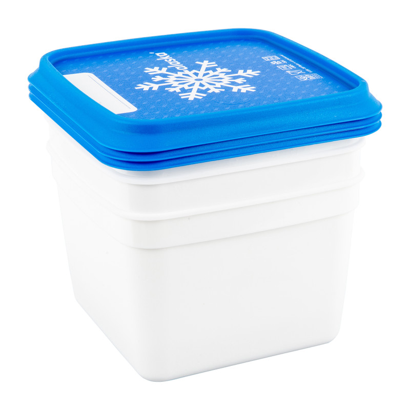 Diepvriesdoosjes L - blauw/wit - set van 3