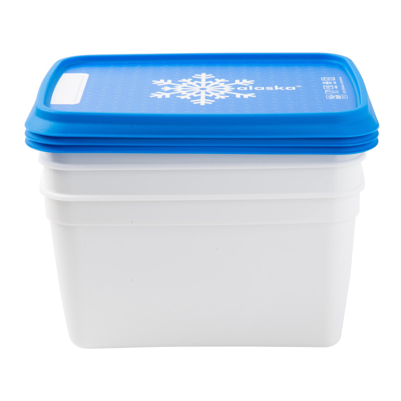 Diepvriesdoosjes XL - wit/blauw - set van 3