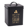 Voorraadblik sugar - zwart/goud - 11x11x14 cm 