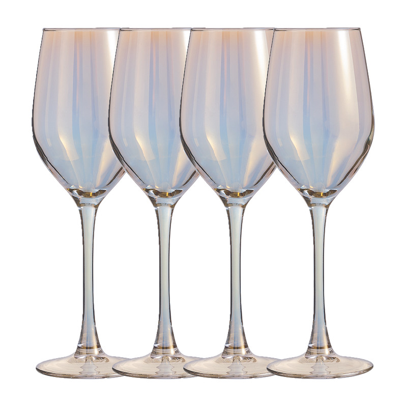 Wijnglazen goud - 35 cl - set van 4