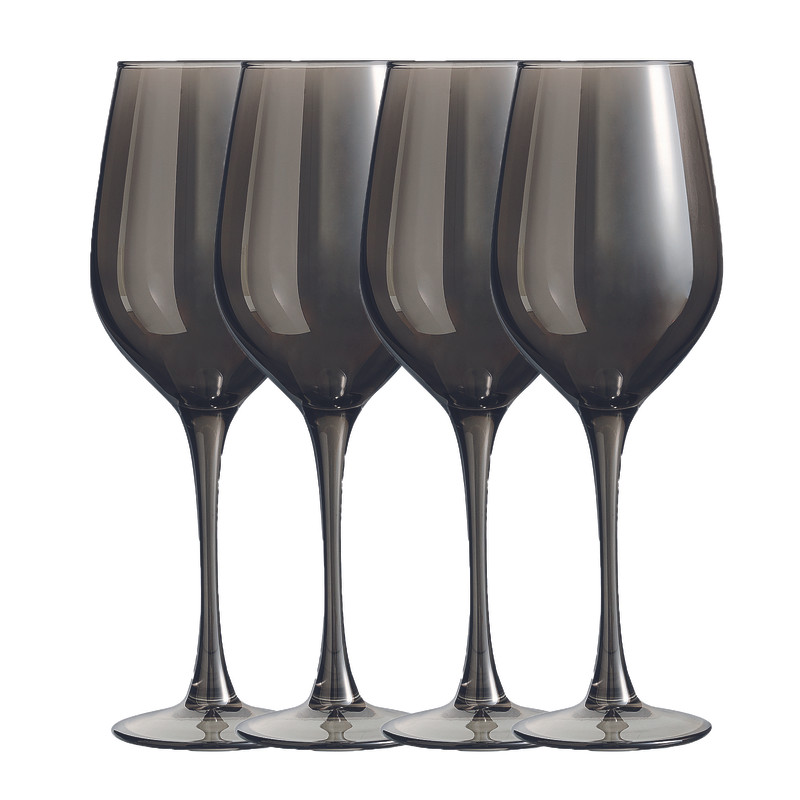 Wijnglazen grijs - 35 cl - set van 4