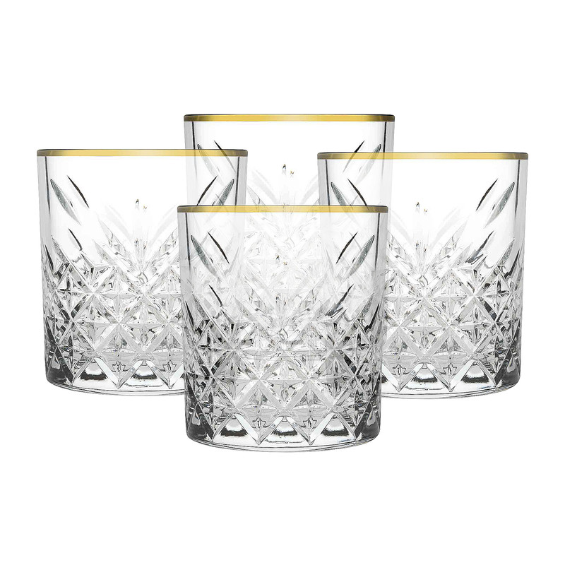 Drinkglas Timeless met gouden rand - 350 ml