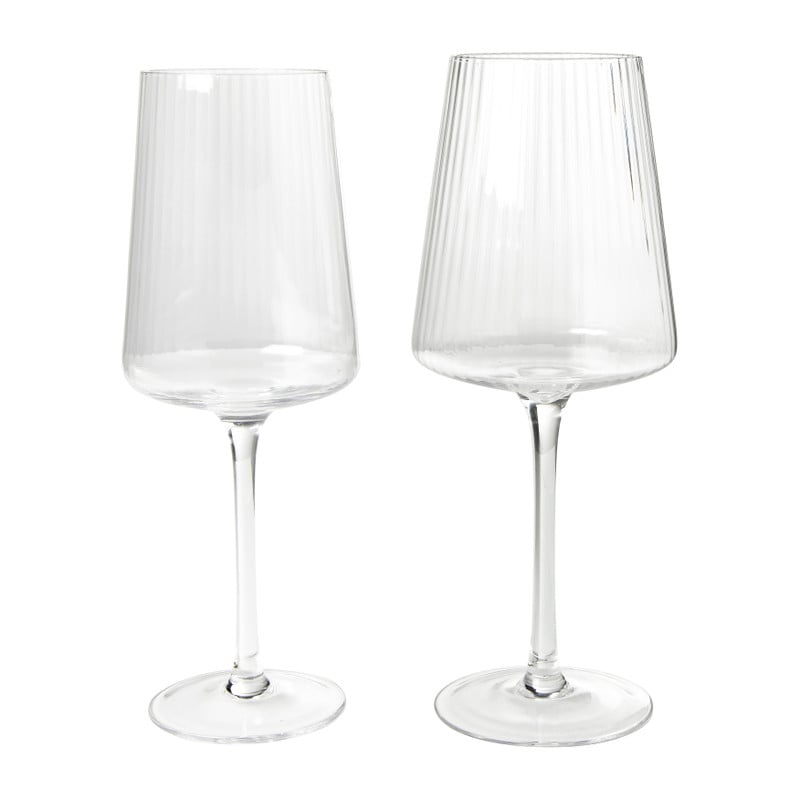 Wijnglas ribbel klein - glas - 300 ml