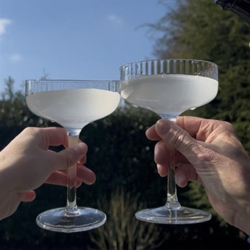 Champagnecoupe ribbel - glas - 200 ml