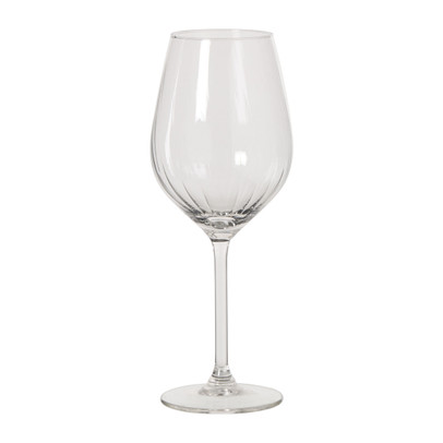 Wijnglas plisse groot - transparant - 500 ml