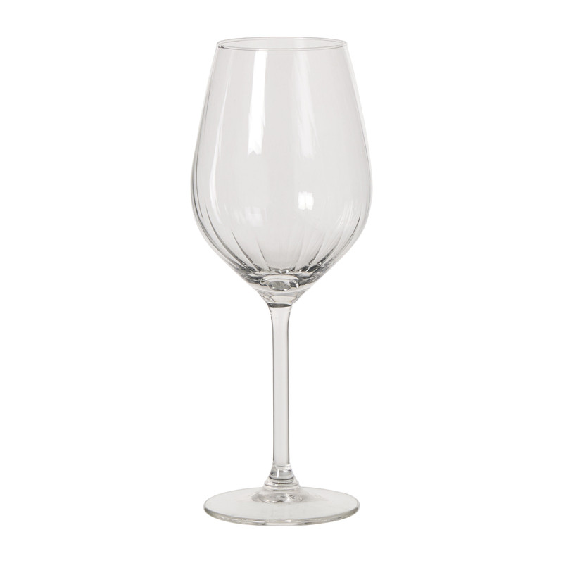 Wijnglas plisse groot - transparant - 500 ml