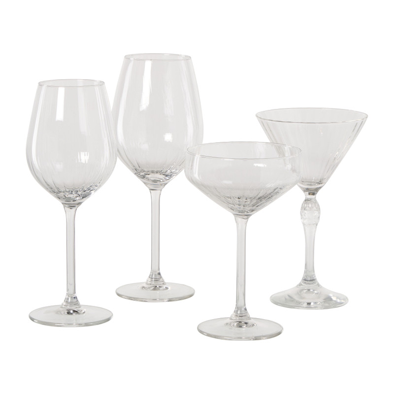 Wijnglas plisse klein - transparant - 380 ml