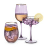 Wijnglas gouden rand - paars - 380 ml