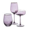 Waterglas gouden rand - paars - 450 ml