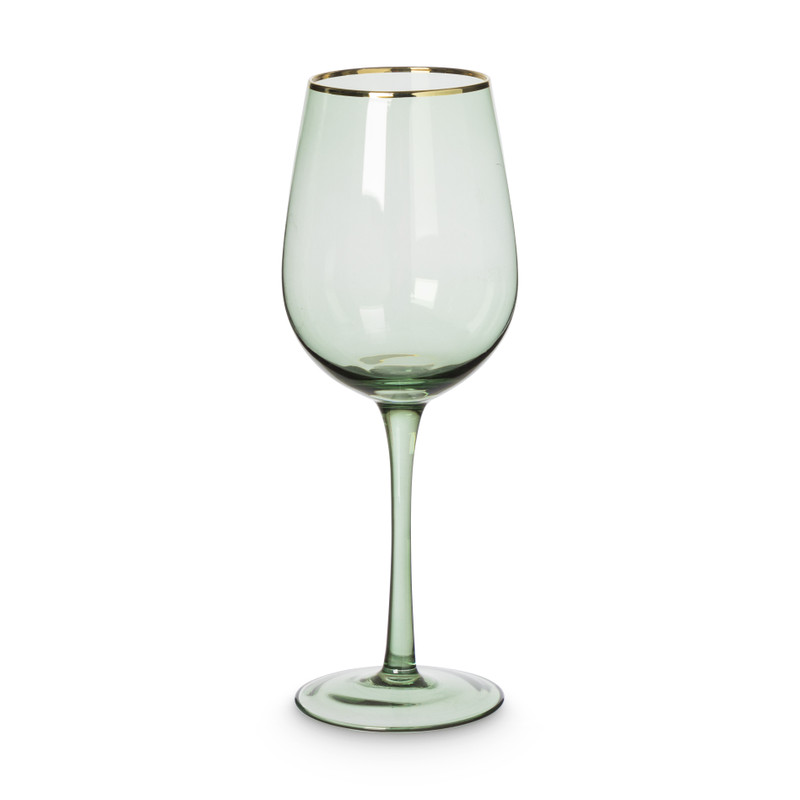 Wijnglas - groen/goud - 380 ml